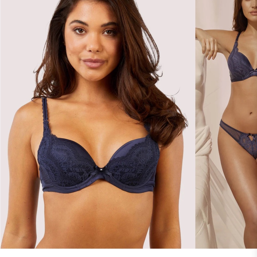Sophia Navy Plunge & Push-Up Bra